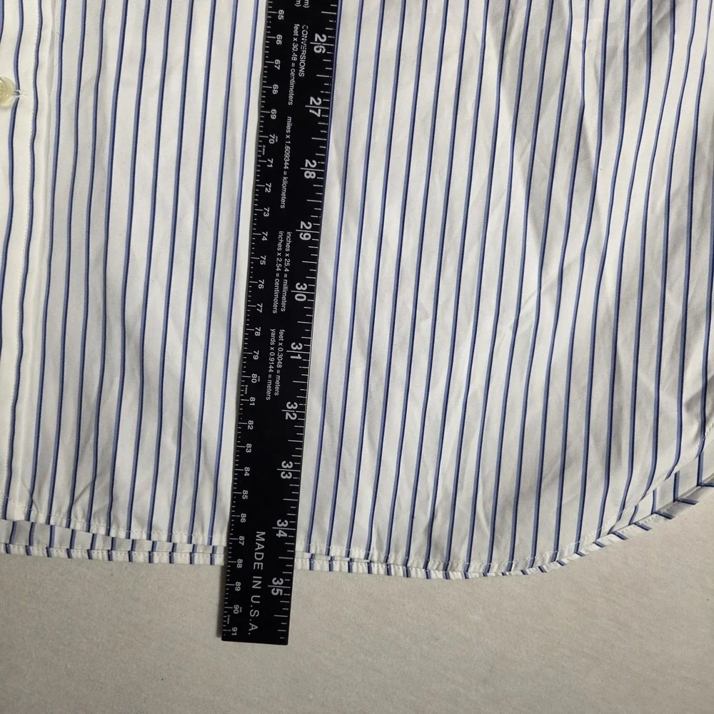 Polo Ralph Lauren Shirt Custom Fit Striped Poplin Dress Shirt Mens XL 17 1/2